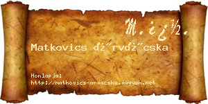 Matkovics Árvácska névjegykártya